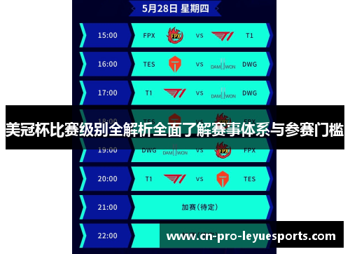 美冠杯比赛级别全解析全面了解赛事体系与参赛门槛 美冠杯比赛级别全解析全面了解赛事体系与参赛门槛